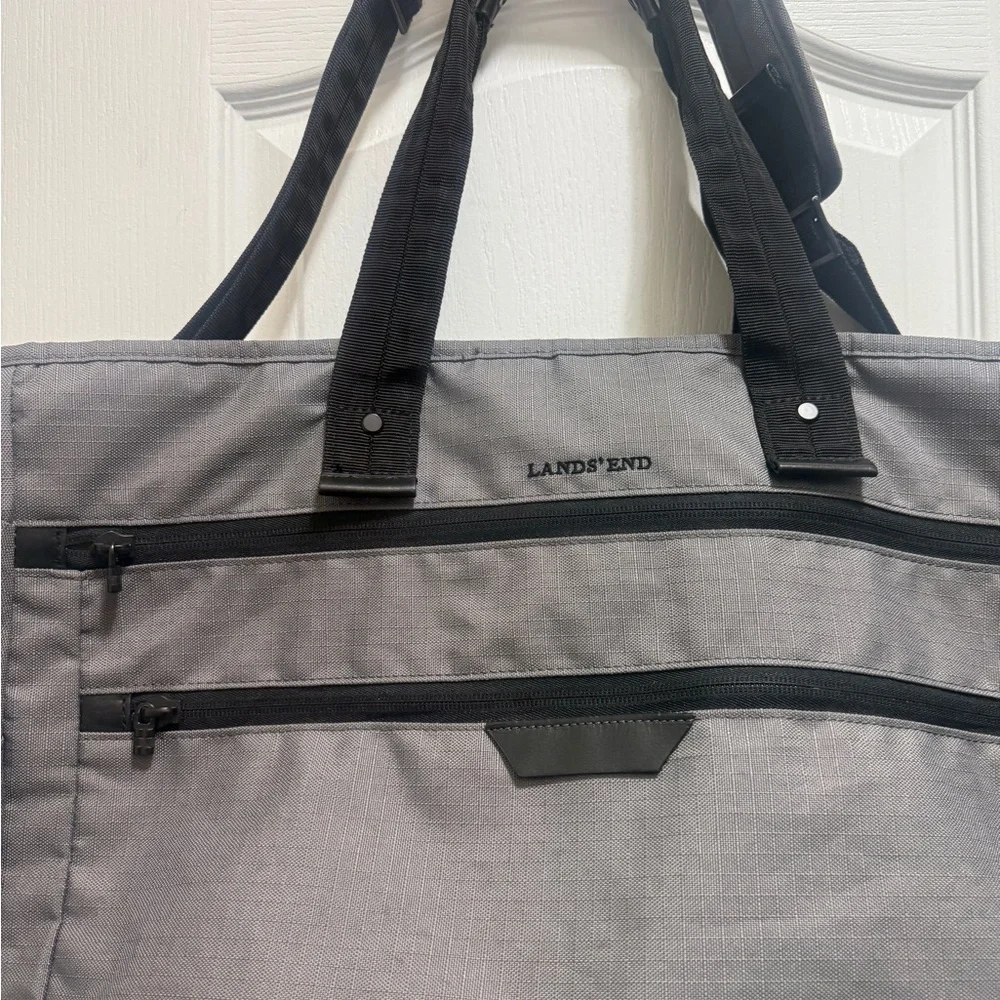 Nylon duffle bag, weekender/travel bag Lands' End Gray Duffel Bag for Men